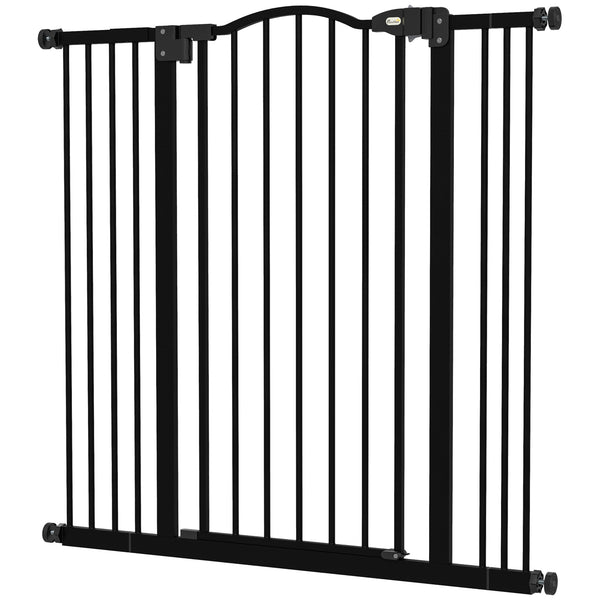 Barrière pour chien extra haute avec porte, noire
