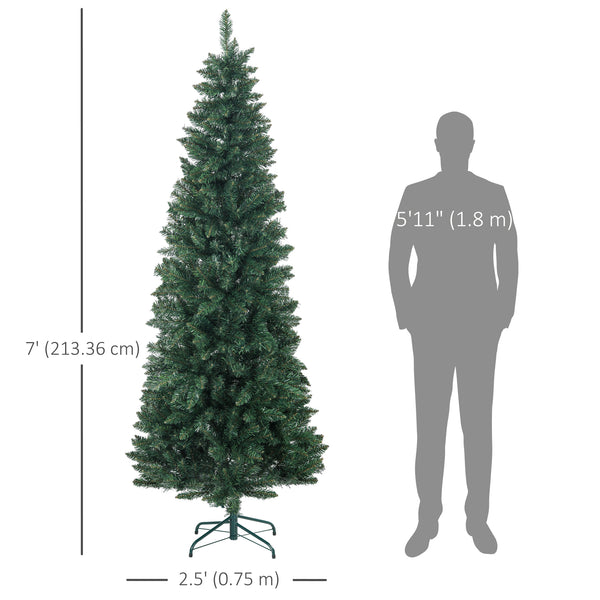 Sapin de Noël artificiel 7 pieds de haut avec 687 branches et base en acier