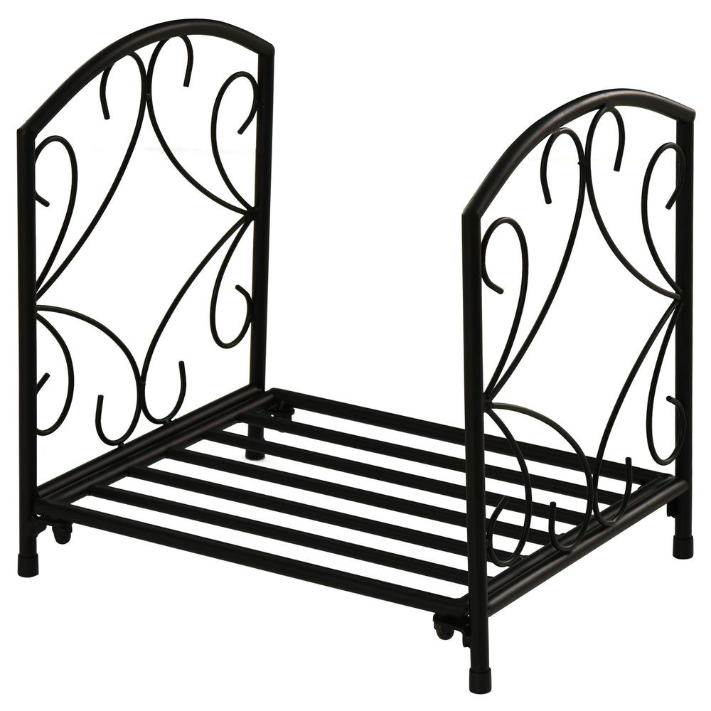 40cm Heavy Duty Metal Log Holder Black