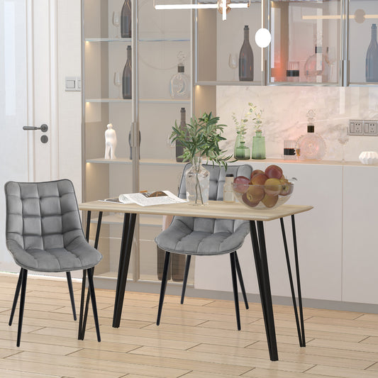 Lot de 2 chaises de salle à manger rembourrées, gris