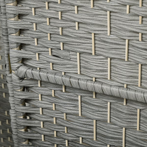Cloison de séparation pliable à 6 panneaux, cloison tissée à la main, gris mélangé