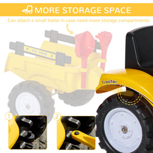 Pedal Tractor for 3 Year Olds with Hand Operated Bucket, Yellow