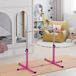 Barre de gymnastique professionnelle pour enfants, rose