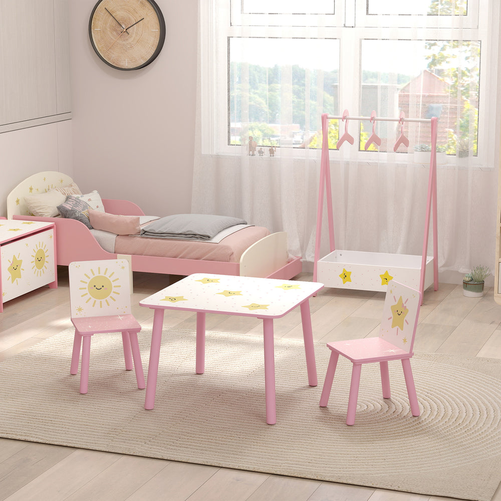 Ensemble table et chaises 3 pièces pour enfants, motif étoiles