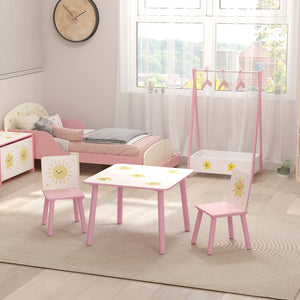 Ensemble table et chaises 3 pièces pour enfants, motif étoiles