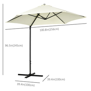 Parasol déporté de 8,5 pieds avec rotation à 360°, beige