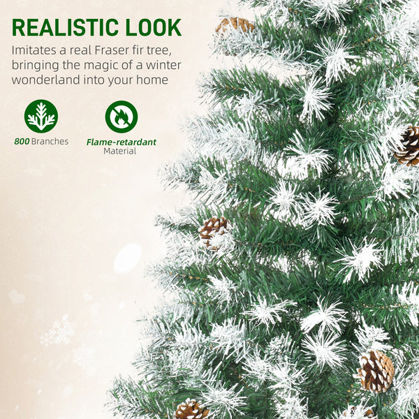 Sapin de Noël artificiel givré de 6 pieds avec ouverture automatique
