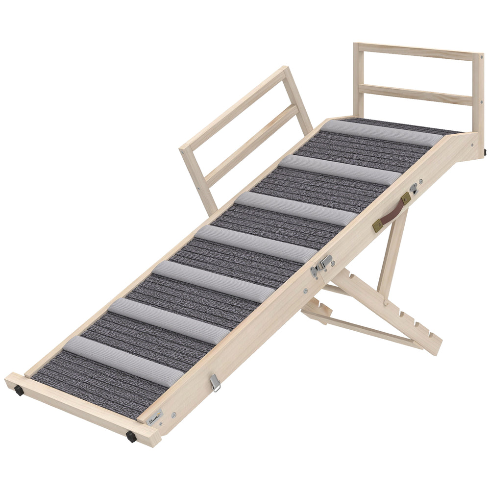 Foldable pet ramp with 4 adjustable heights