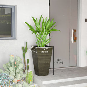 Ensemble de 3 jardinières hautes, bronze