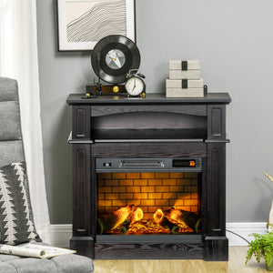 Cheminée électrique avec manteau brun de 700 W/1 400 W