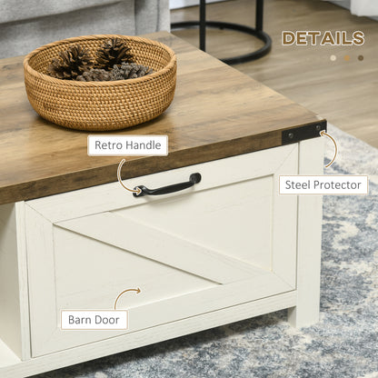 Table basse industrielle avec tiroir et étagère de rangement, marron