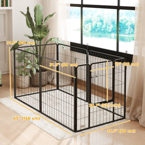 Robust playpen with door and 6 panels
