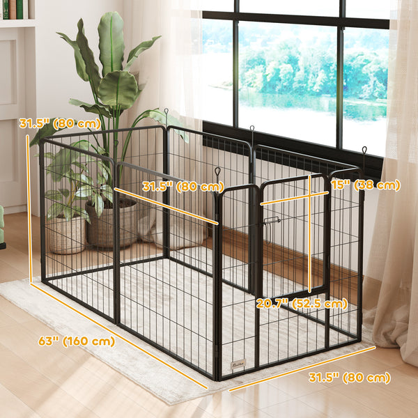 Robust playpen with door and 6 panels