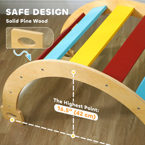 Jouet d'escalade en bois 3 en 1 avec coussin