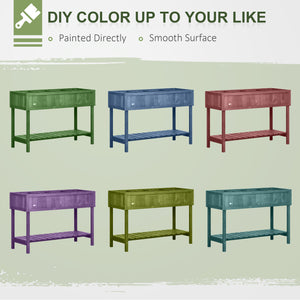 Potager surélevé en bois avec 8 compartiments, marron foncé