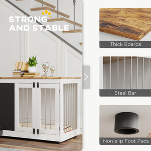 Meuble cage de 39" avec tableau noir, trois portes, blanc