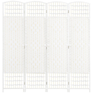 Cloison de séparation pliable à 4 panneaux en fibre ondulée, blanc