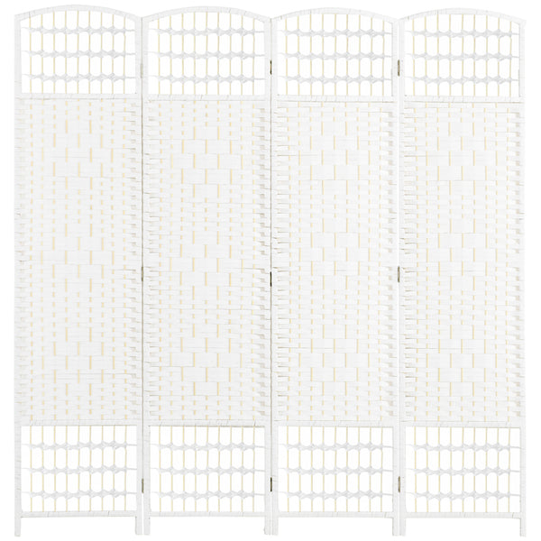 Cloison de séparation pliable à 4 panneaux en fibre ondulée, blanc