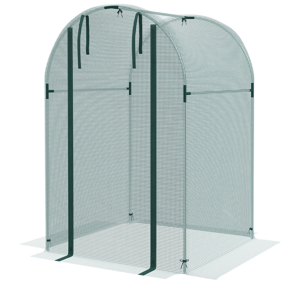 Galvanized steel plant protection cage with zippered door