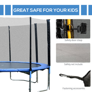 Soozier 14 FT Trampoline Net Enclosure Trampolining Bounce Safety Accessories w/ 8 Poles Net Enclosure Only, Black