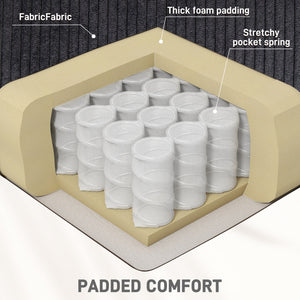 Fauteuil inclinable manuel avec massage par vibrations, poches latérales, en velours côtelé, noir