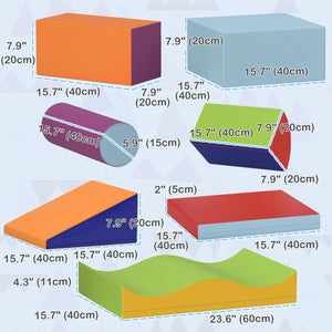 Lot de 7 blocs d'escalade en mousse souple modulaires pour enfants