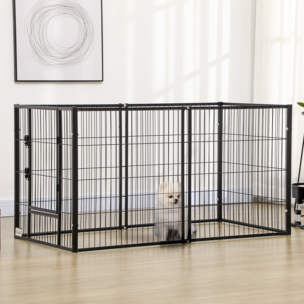 6 Panel 32.5" - 59" x 32" Dog Playpen, Heavy Duty Pet Playpen for Indoor Outdoor, Small and Medium Dogs