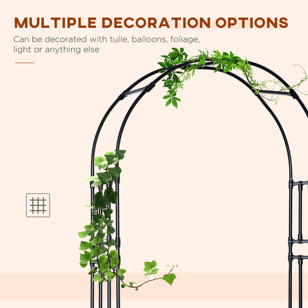 Arche de jardin avec deux jardinières, noir