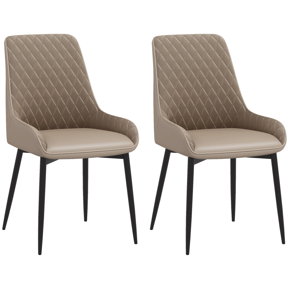 Set of 2 upholstered kitchen chairs, beige