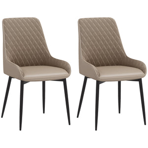 Set of 2 upholstered kitchen chairs, beige