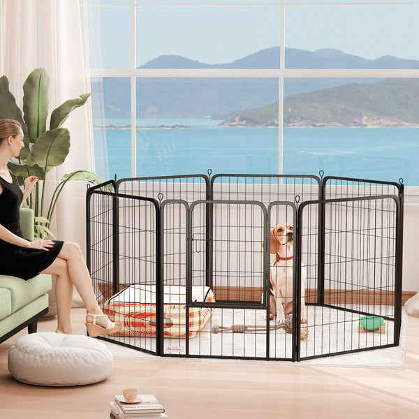8-panel playpen with door and strap