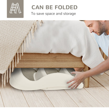 Escalier pliable portable pour petits chiens avec marches antidérapantes pour lits et canapés, couleur crème