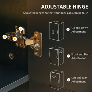 Meuble de rangement avec 4 portes battantes et étagères réglables, noir