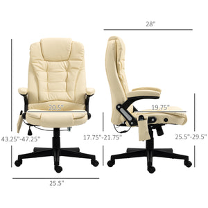Adjustable heated and massaging office chair, beige