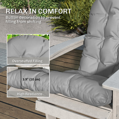 Lot de 2 coussins de chaise Adirondack avec attaches, gris clair
