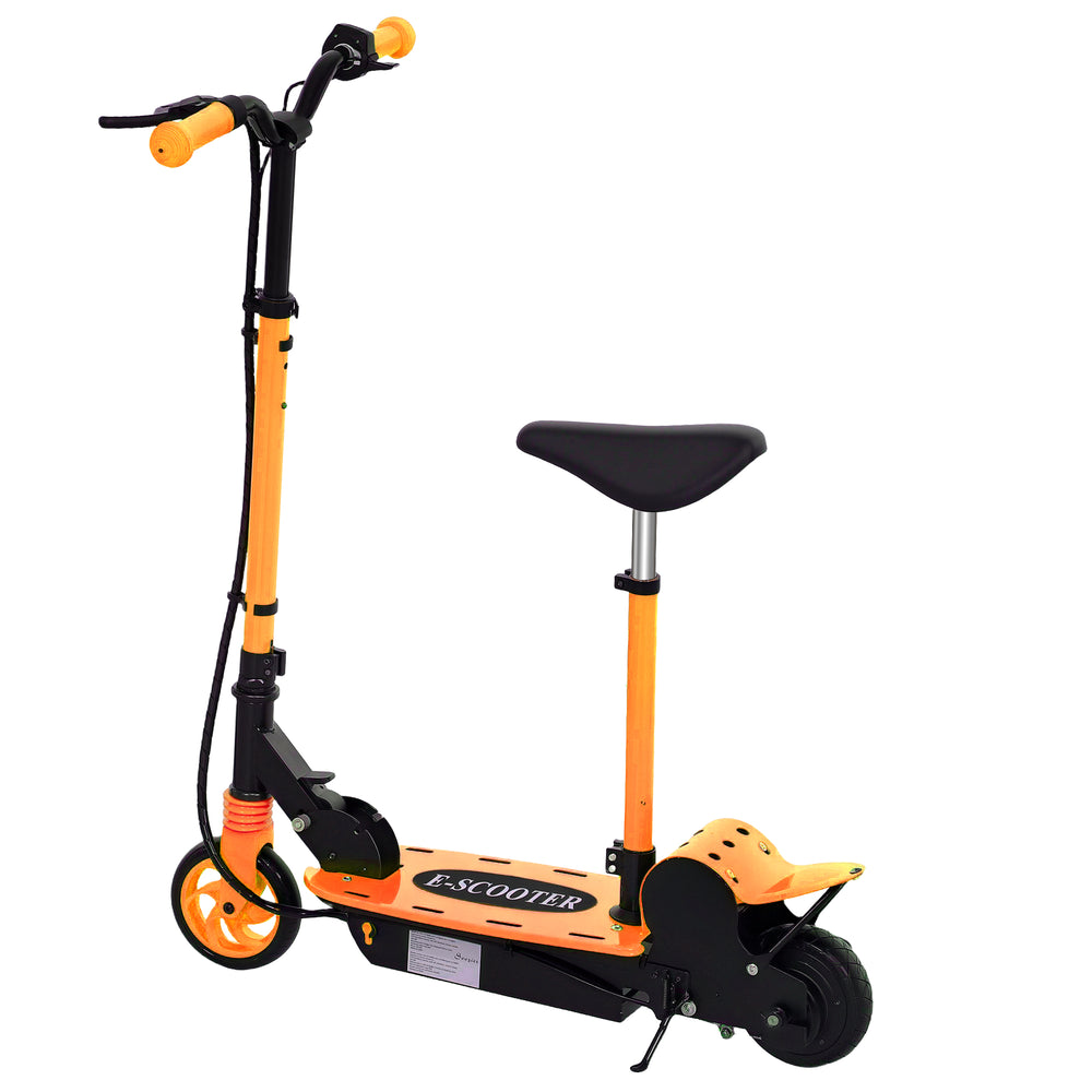 Trottinette électrique pliable avec siège et deux hauteurs réglables, orange