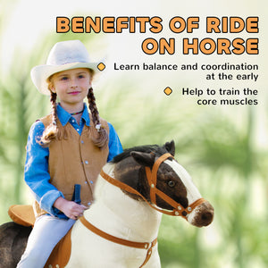 Plush horse with neighing and soft filling, brown