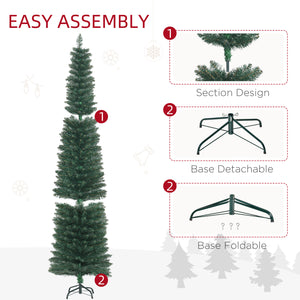 Sapin de Noël artificiel vert de 7 pieds avec support pliable noir