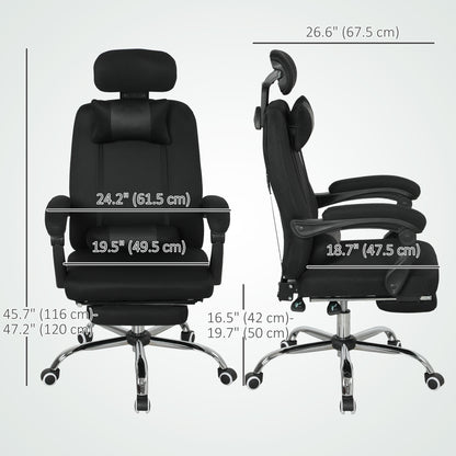 Ergonomic High Back Office Chair with Footrest and Lumbar Support, Black