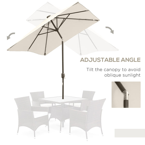 Parasol de 9,5 pieds avec 22 lumières solaires LED et inclinaison, beige