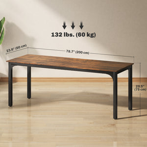 Desk with metal legs, rustic brown