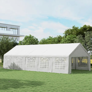 Tente de réception extérieure 8,7 x 4,8 m avec parois amovibles, Blanc