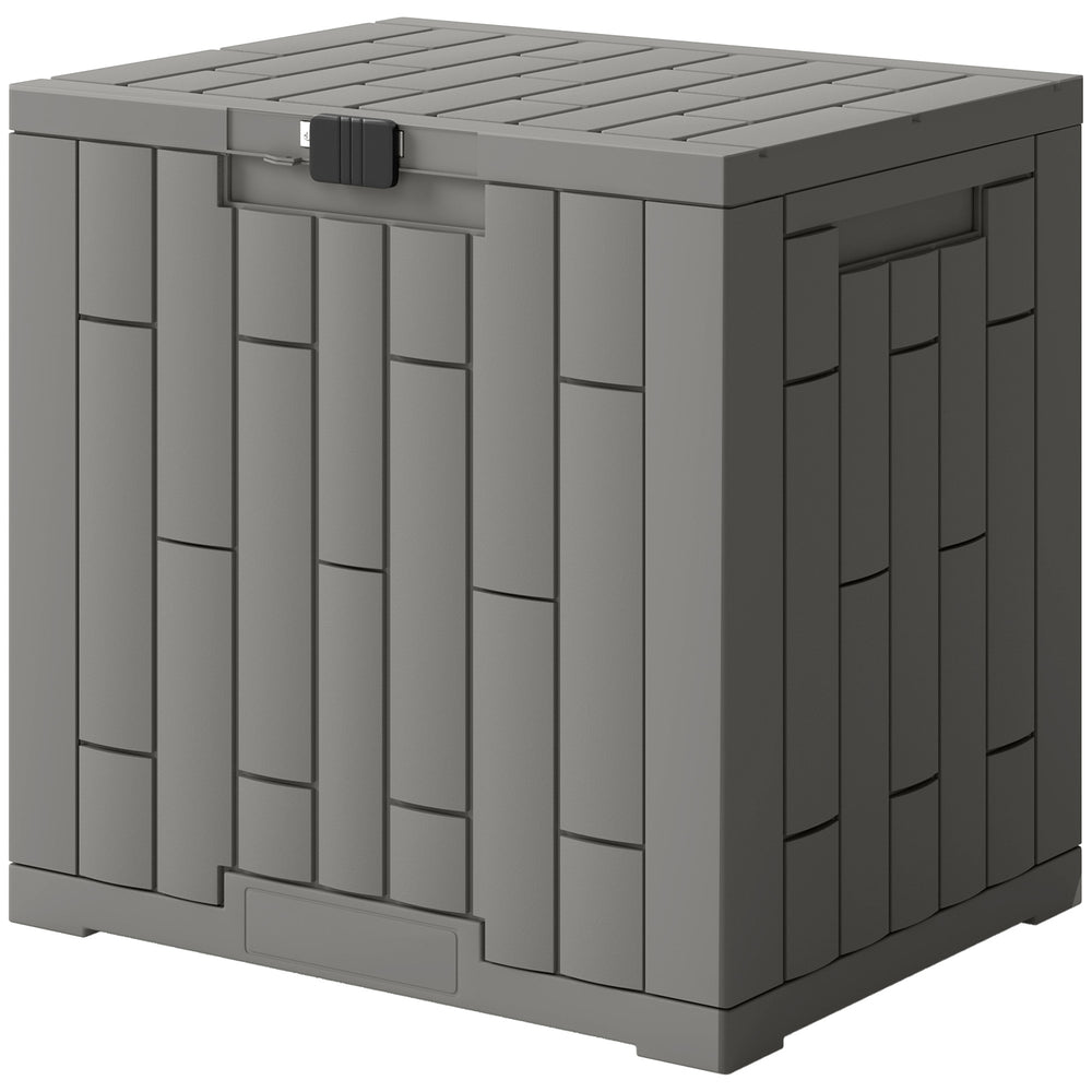 Coffre de rangement extérieur en résine de 30 gallons, verrouillable, résistant aux éclaboussures et aux UV.