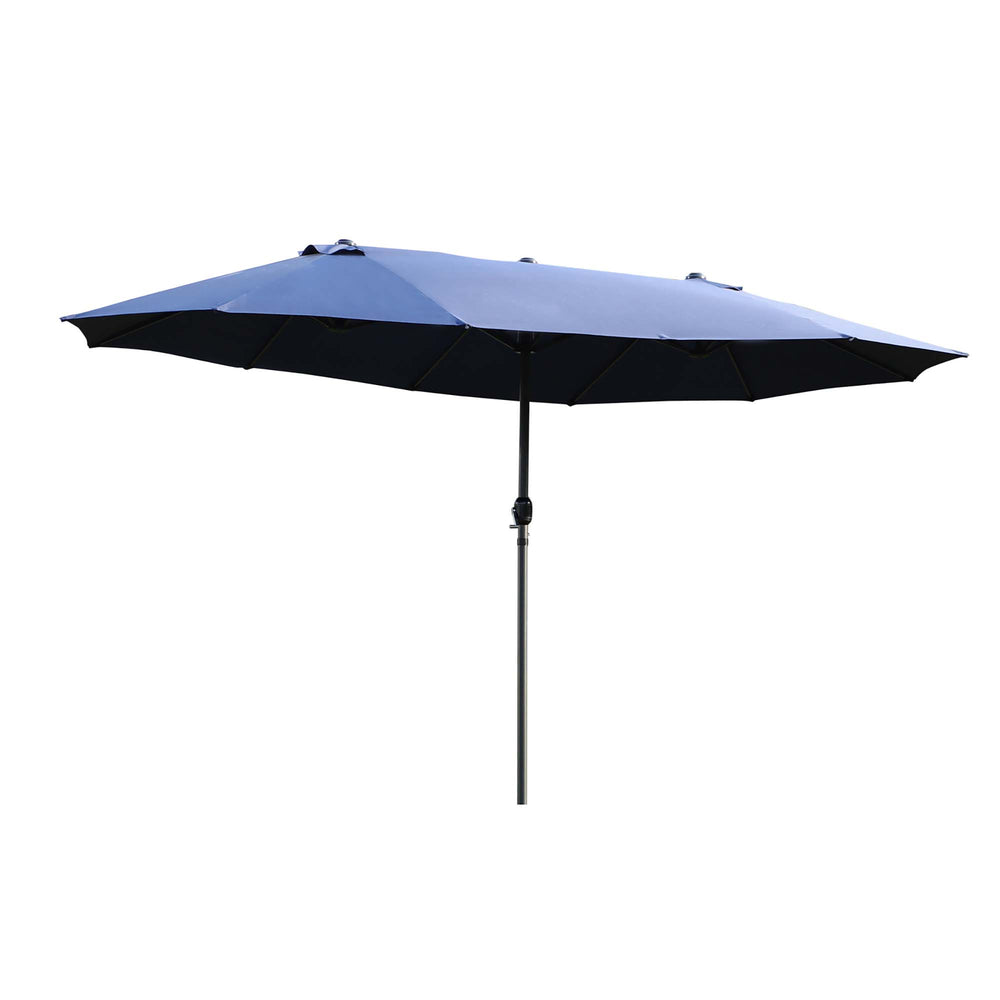 Parasol double face de 15 pieds, bleu