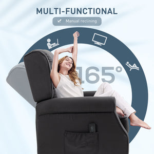 Fauteuil massant inclinable à dossier relevable, noir