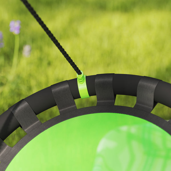 Balançoire de 61 cm avec soucoupe et cordes de suspension réglables, verte