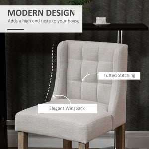 Modern upholstered and padded bar stools, beige