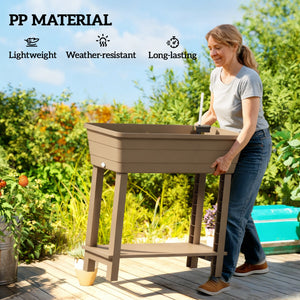 Jardinière surélevée à arrosage automatique avec couvercle transparent et ventilation