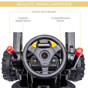 Tracteur pour enfants 6 V alimenté par batterie, jaune