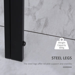 Rectangular kitchen table for 2 to 4 people with tempered glass top, black